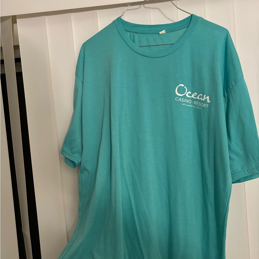 Ocean casino Atlantic City graphic men’s XL tee t shirt light blue
